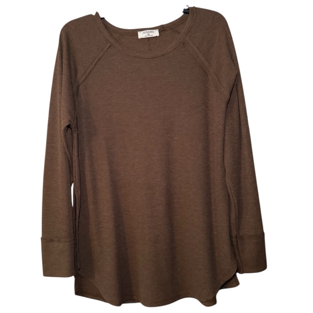 Zenana Outfitters Chocolate Long Sleeve Tee